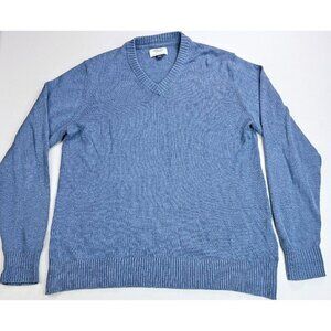American Eagle Outfitters Size Large Men's Blue V Neck Long Sleeve Logo Sweater